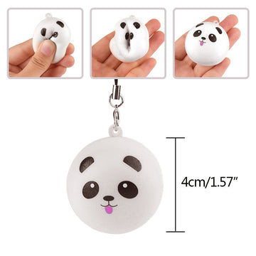 KUUQA 8 Pieces 1.57 Slow Rising Mini Panda Scented Toys Cute Charms Phone Key Chain Straps Kids Toy Gift Party Favors(Style Random)