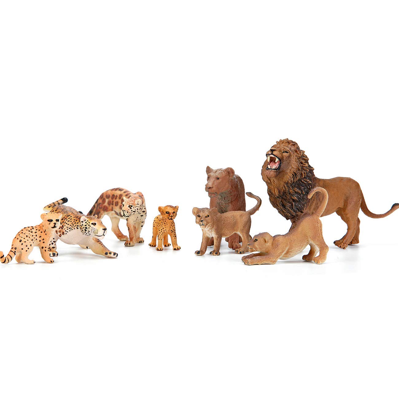 Bolzra Safari Zoo Animals Figures Toys, 14 Piece Realistic Jungle Animal Figurines, African Wild Plastic Animals With Lion, Elephant, Giraffe Educational Learning Playset For Toddlers, Kids, Children