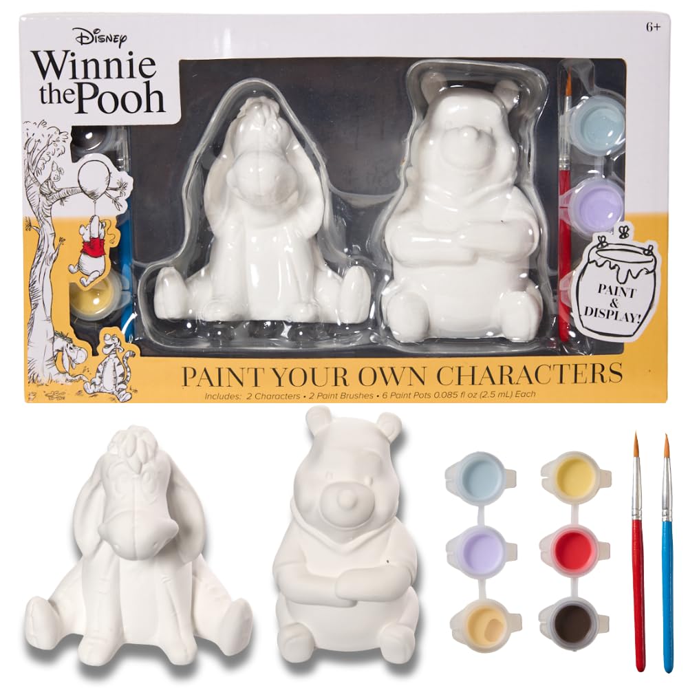 Disney Winnie The Pooh DIY Paint Your Own Figurines Arts and Crafts Set for Girls and Boys - Winnie The Pooh & Eeyore