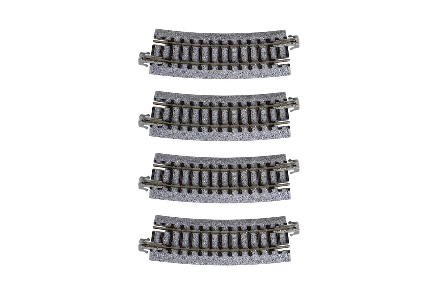 Kato USA Model Train Products Unitrack, 282mm (11'') Radius 15-Degree Curve Track (4-Piece)
