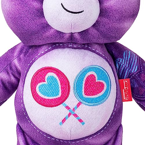 Care Bears 14'' Medium Plush Denim Bear - Share Bear - Purple Plushie For Ages 4+ - Stuffed Animal, Super Soft And Cuddly - Good