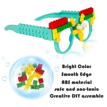 Woby Party Favor For Kids Gift Building Block Glasses Diy Stacking Block Bricks Party Glasses Toys Party Supplies Decorations For Birthday Christmas Carnival 9 Pcs