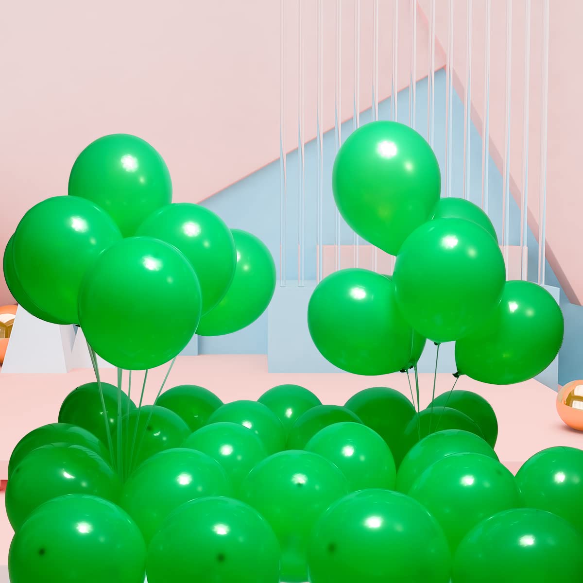 300 Pack Green Balloons 12 Inch Green Matte Latex Balloons - For Green Themed Balloon Party Decorations Zwzliulian