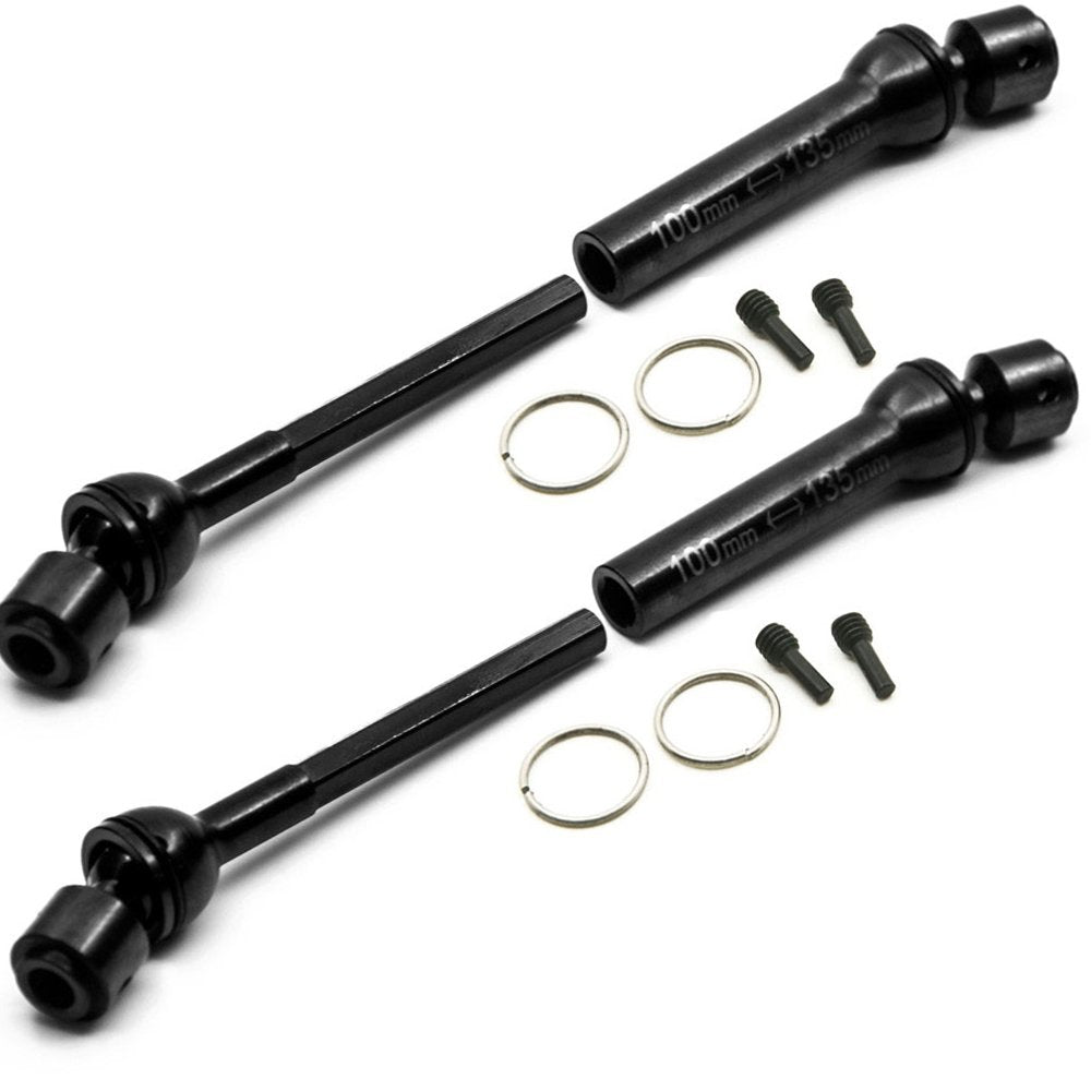 2 Pcs Steel 100MM-135MM Drive Shafts for 1/10 Axial Wraith/SCX10/Dingo/D90 RC Crawler Car (100MM-135MM)