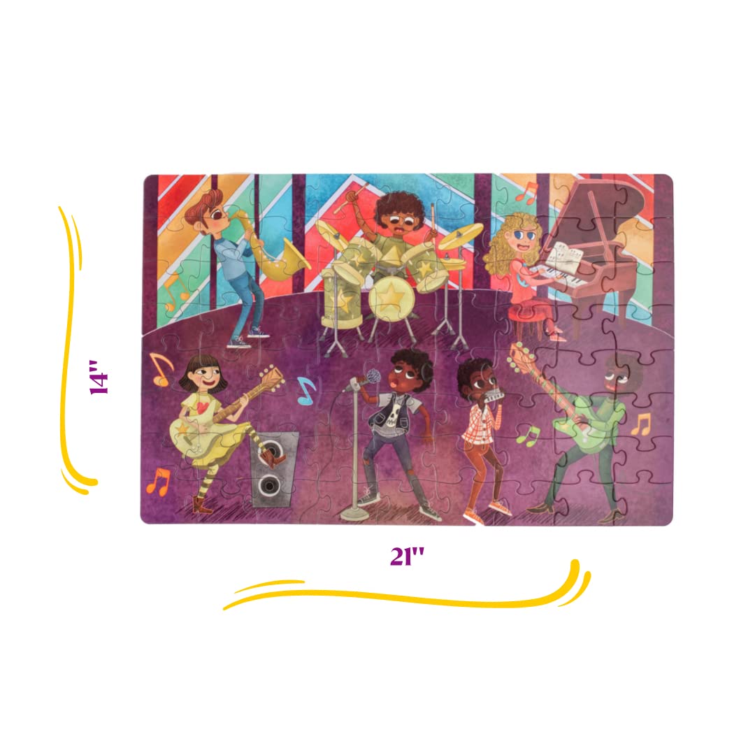 Upbounders Musical Crossroads Kids Puzzle | 72 Piece Jumbo Jigsaw Puzzles For Kids Boys Girls Ages 5-9 | Music Themed | Joyfully Diverse Multicultural