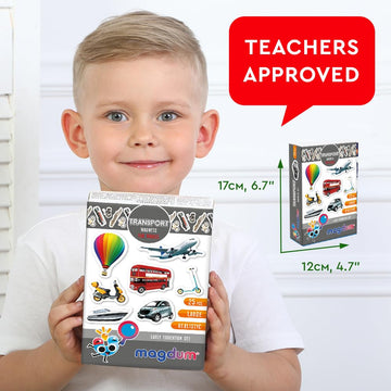 25 Fridge Magnets For Toddlers - Transport Kids Magnets For Fridge - Toddler Magnets For Refrigerator - Magnetic Animals - Fridg