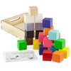 Ulanik Large Colored Cubes Toddler Montessori Toys For 3 Year Old + Kids Wooden Building Blocks Game For Learning Color Sorting