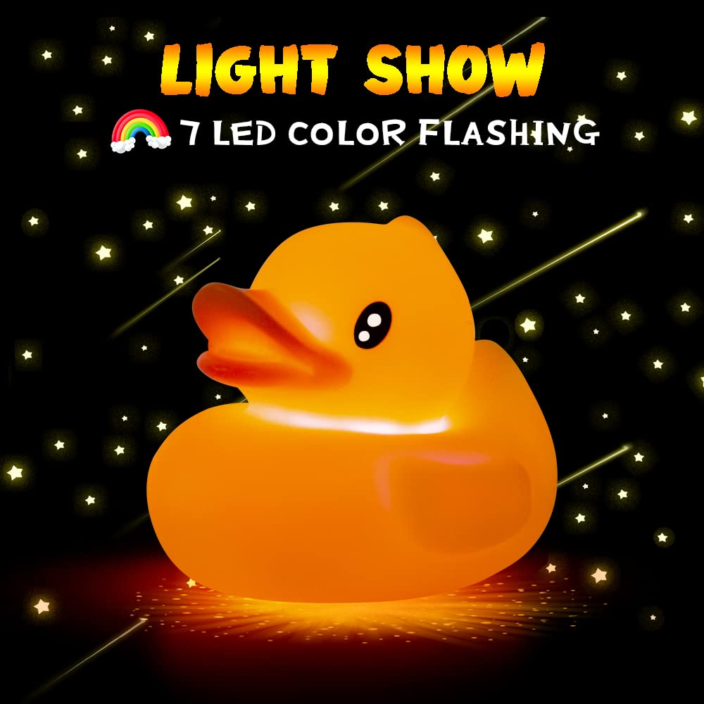 Woby Bath Toys For Toddlers 1-3,No Hole Light Up Bath Toys Baby Bathtub Toys Bathroom Floating Animal Set With Colorful Flashing Led Light For Baby (Funny Forest Animal Style)