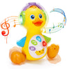 Tsomtto Baby Musical Duck Toy - Light Up Crawling Tummy Time, 6.7 Inch, Yellow, Infant Learning Development for Ages 0-2