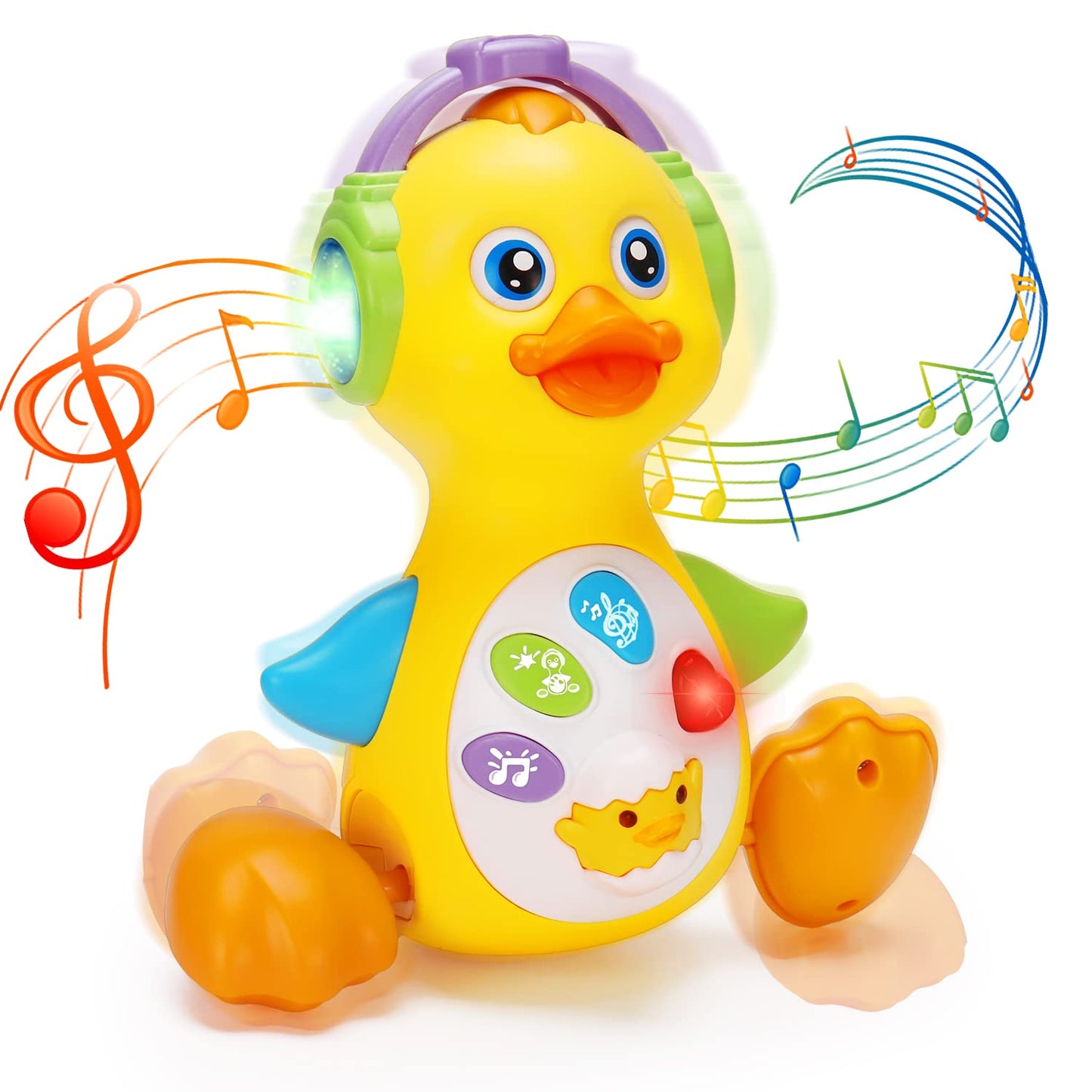 Baby Musical Duck Toy Dancing Crawling Tummy Time, Light Up Infant Toys 0-3-6 6-12 12-18 Months Easter Gifts For 1 2 Year Old Boys Girls Baby Learning Development Toddler Toys Age 1-2