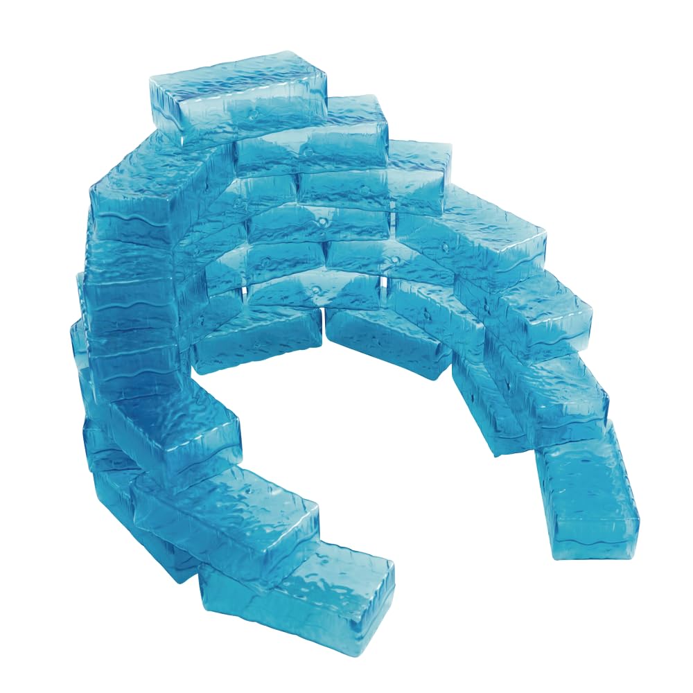 Excellerations Mini Ice Building Blocks For Kid- 36 Blocks With 5 Activity Cards, Stem, Stacking Bricks, Engineering Block Acces