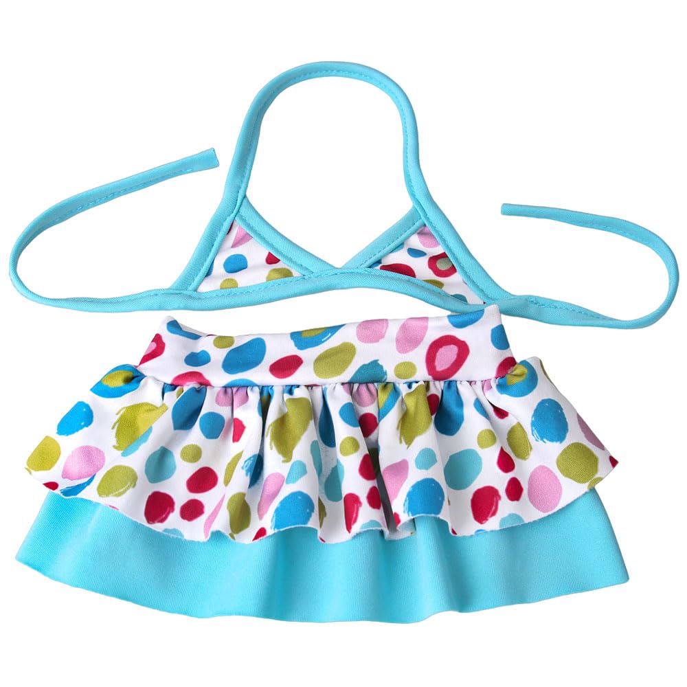 E-TING 8Pcs 18 Inch Doll Beach Bikini Swimsuit Clothes and Swim Ring Flat Sandals Sunglasses Hairclip Swimming Play Sets for 18