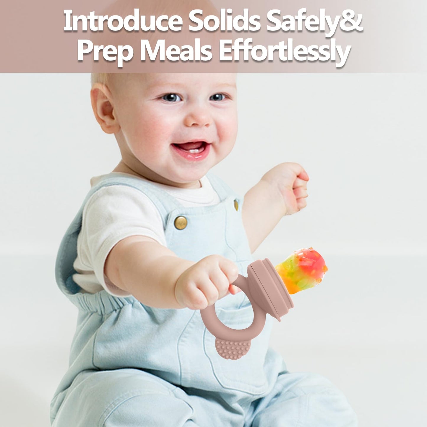 2 Pack Silicone Baby Food Feeders + Mini Freezer Tray For 6 Months+ Infant Solid Food Safe Self Feeding, Bpa Free Breastmilk Pop