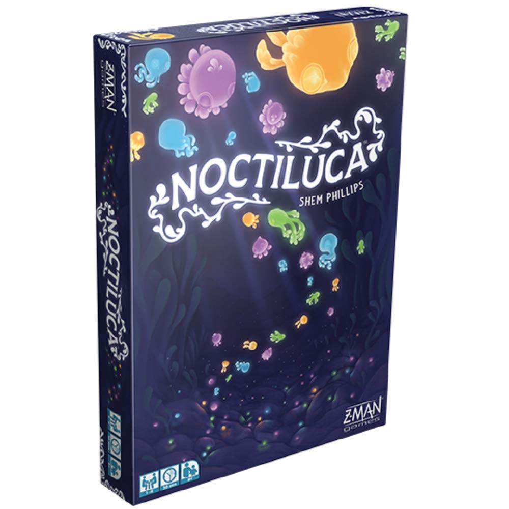 Z-Man Games Noctiluca Board Game - Dive Into The Glowing Depths In This Colorful Dice Game! Strategy Game For Kids & Adults, Age