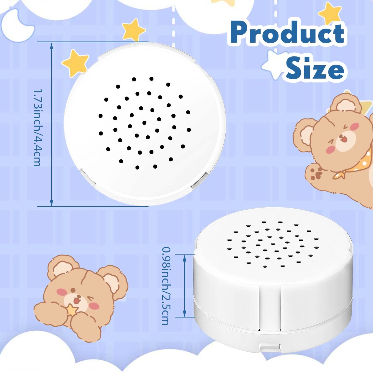 6 Pcs White Sound Recorder Voice Recorder Music For Stuffed Animal, Toy Recording Device Recordable Sound Module, Record Message