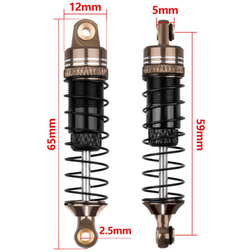 HobbyPark Aluminum 59mm RC Shocks Long Travel Shock Absorber for TRX4M TRX4MT 1/18 RC Crawler Upgrades Parts Threaded Body Oil D