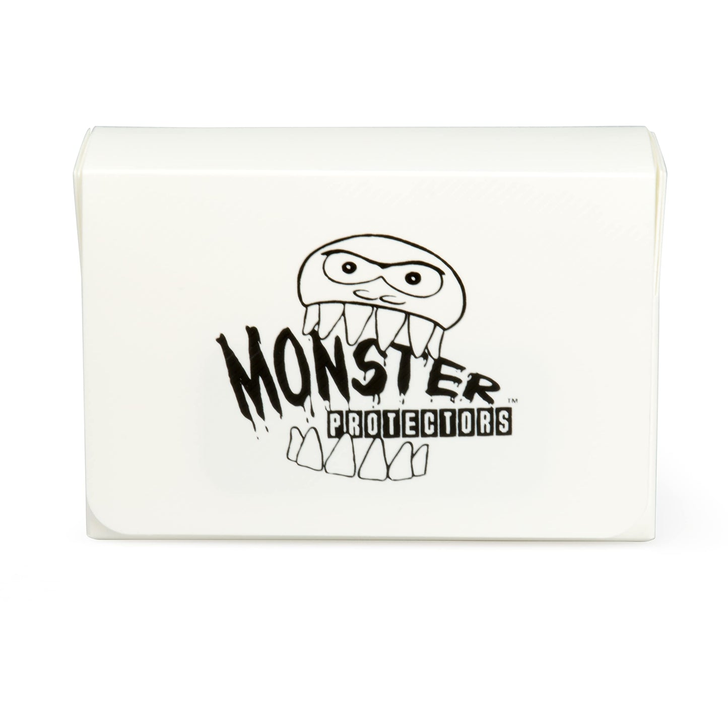 Monster Protectors Magnetic Double Deck Box - White, Holds 150 Gaming TCGs, Self-locking Closure, Compatible w Standard & Smalle