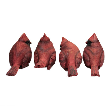Set Of 4 Small Resin Cardinal Figurines #U2813