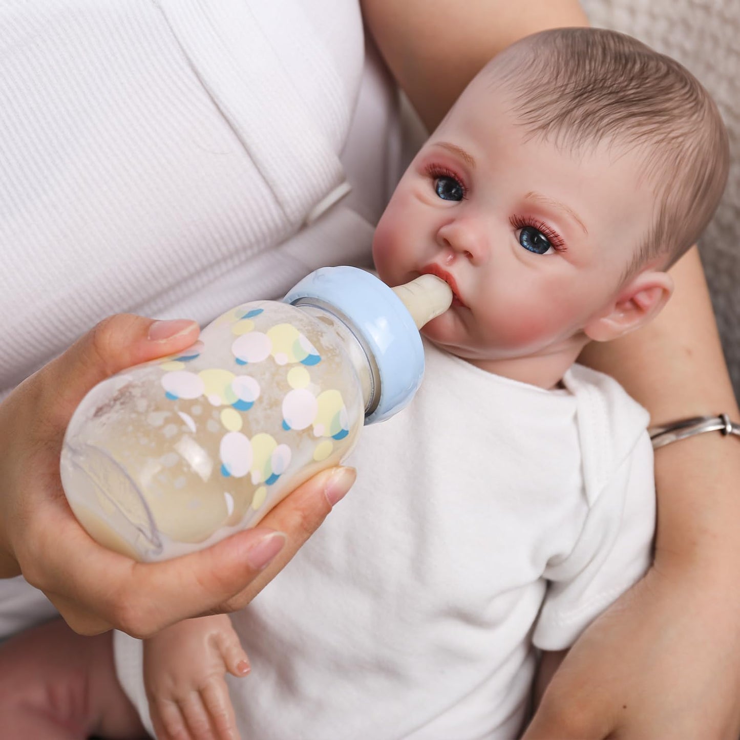 Charex Feeding Bottle & Magnetic Pacifier Set For Reborn Baby Doll, Realistic Baby Doll Accessories Great Gift Set…