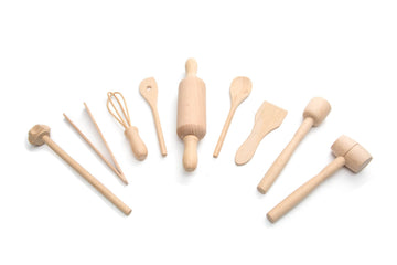 Fox Run Junior Cooking/Baking Tools Set, 8 x 3.25 x 3 inches, Brown