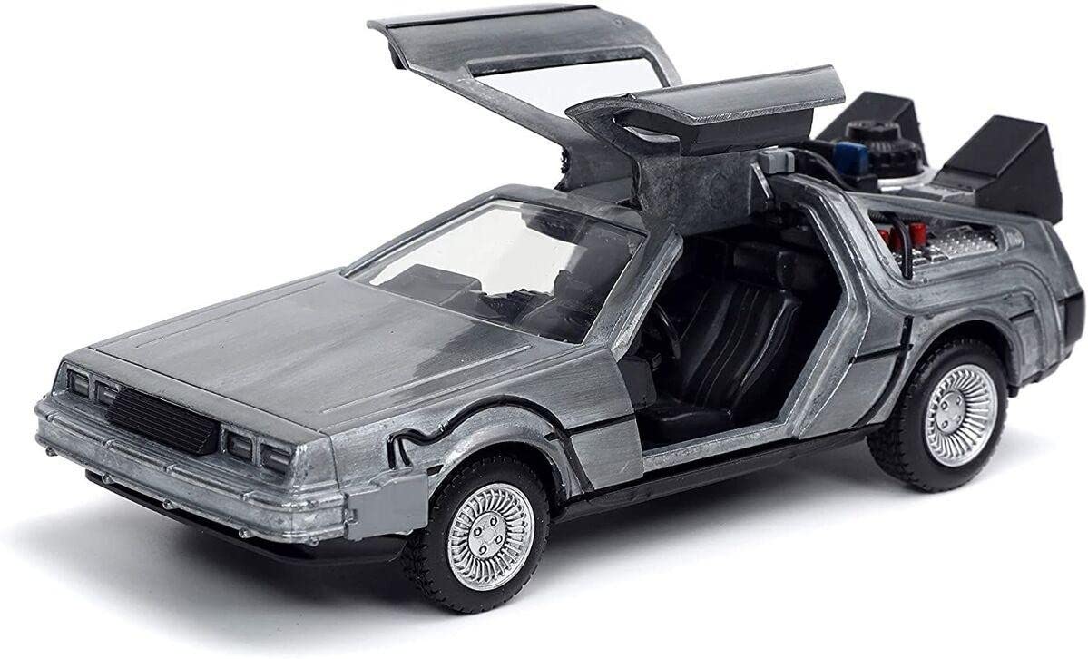 DeLorean DMC (Time Machine) Brushed Metal ''Back to the Future Part I'' (1985) Movie ''Hollywood Rides'' Series 1/32 Diecast Mod