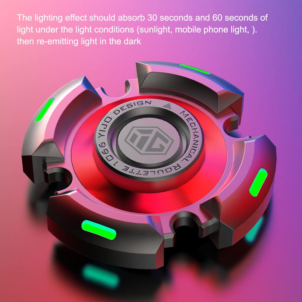 Fidget Spinners For Adults And Kids, Stress Anxiety Adhd Relief Figets Toy, Metal Finger Hand Spinner Toys With Luminous Light,
