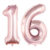 Goer Number 16 Balloons For 16Th Birthday Sweet 16 Party Decorations,42 Inch Jumbo Foil Helium 61 Balloons For 61St Birthday Party Decoration (Rose Gold)
