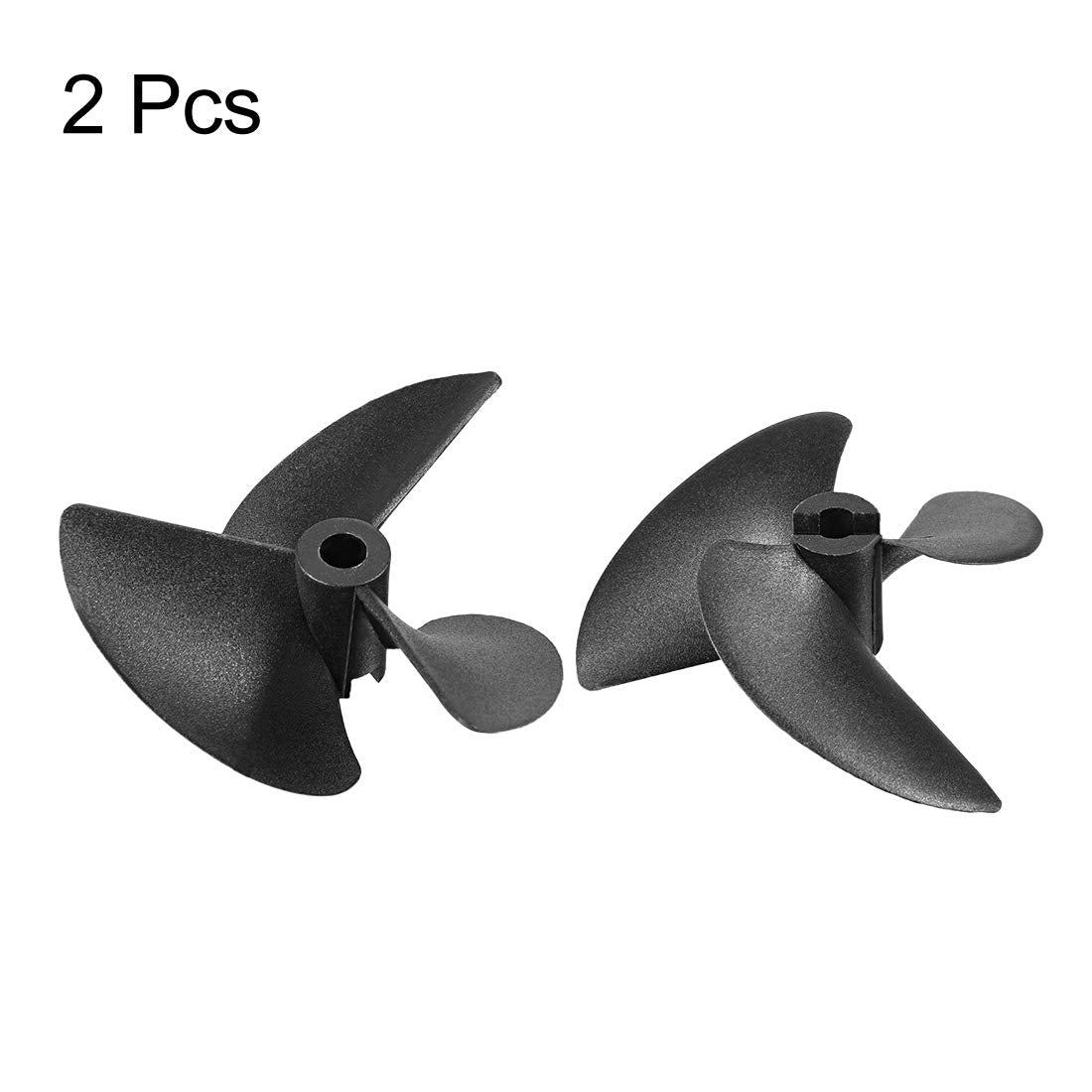 uxcell RC Boat CW Propeller 4.8mm Shaft 3 Vanes 57mm 1.6 P/D Fan Shape Pastic Black Rotating Propeller Props for RC Boat, 2pcs