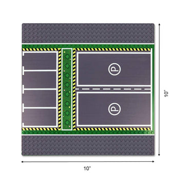 Parking Lot Baseplate 10' X 10' - Building Brick Base Plate Compatible For All Major Brands,For City Roads, Towns And Garages Kids Blocks Toy (2 Parking Lot Baseplate)