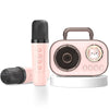Mini Karaoke Machine For Kids Adults, Fun Portable Bluetooth Speaker With 2 Wireless Microphones, Stereo Sound Enhanced, Rich Bass, Cute Music Toys For Girls And Boys Ages 3-12 To Sing Loudly