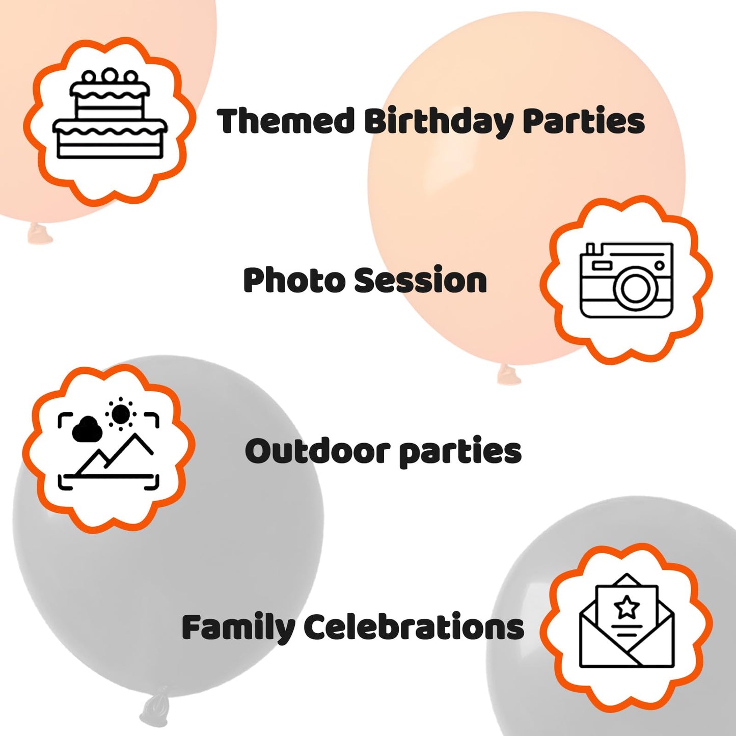 100 Pcs Black And Orange Balloons 12 Inch Halloween Latex Balloons Thicken Helium Party Balloons For Halloween,Wedding, Birthday