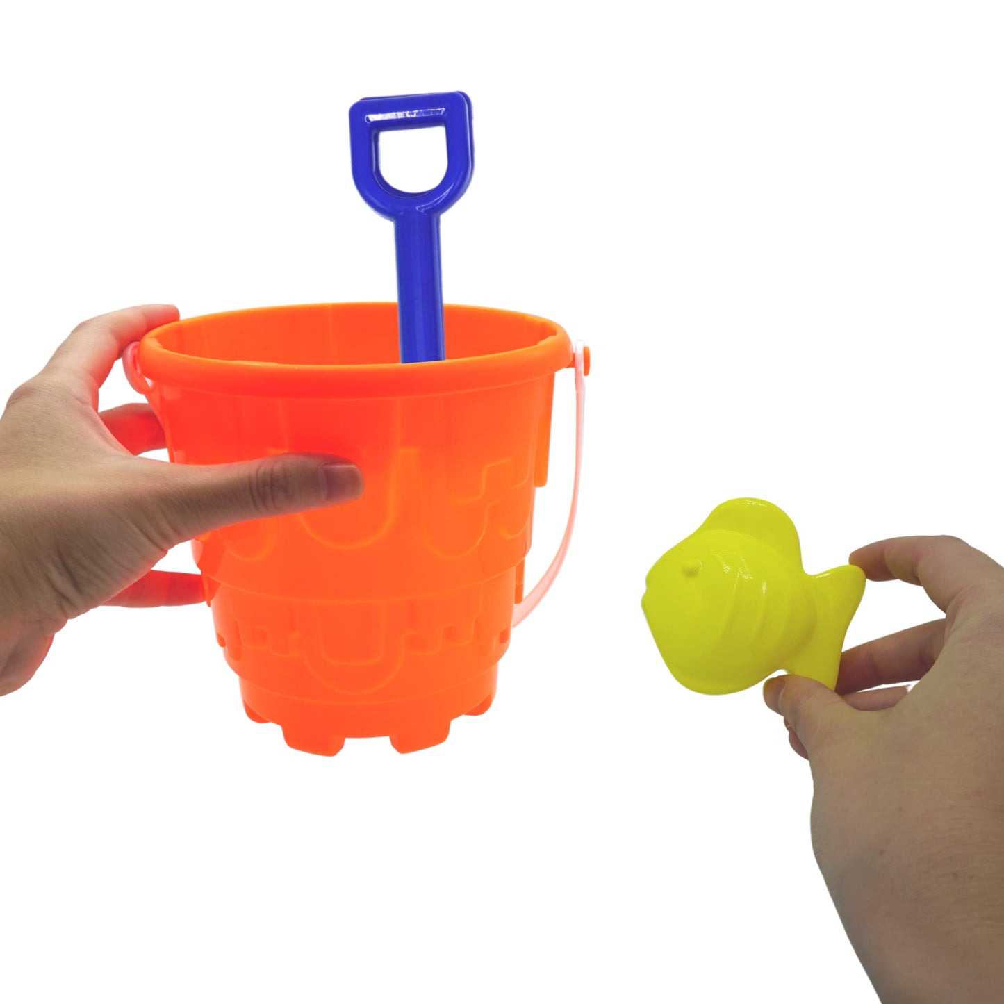4E'S Novelty 12 Sets Beach Toys - Includes 12 Sand Buckets, 12 Shovels, 24 Sand Molds For Kids - Small 5.75'' Beach Buckets Bulk