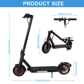 8.5-inch Foldable mature-themed Electric Scooter with APP 350W Motor 7.8/10.4Ah Lithium Battery Max 21-23 Miles Long Range 19Mph Top Speed Dual Braking Kick Scooter (10.4Ah for 23 Miles)