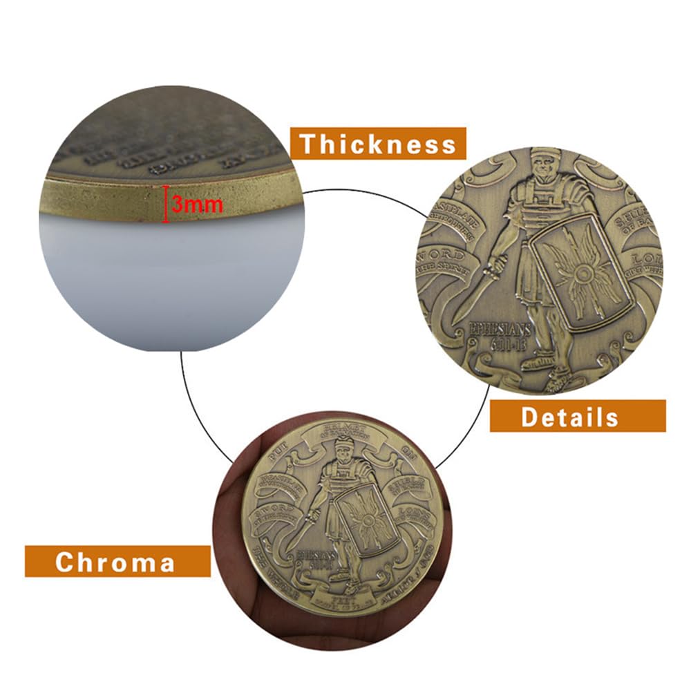 Put On The Full protective covering of God Challenge Coin Bronze Plated