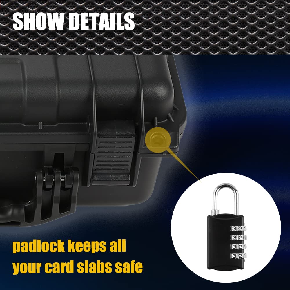 G-Plus Graded Card Storage Box Compatible With Bgs Psa Sgc Fgs Weatherproof Graded Sports Trading Cards(Large, Black)