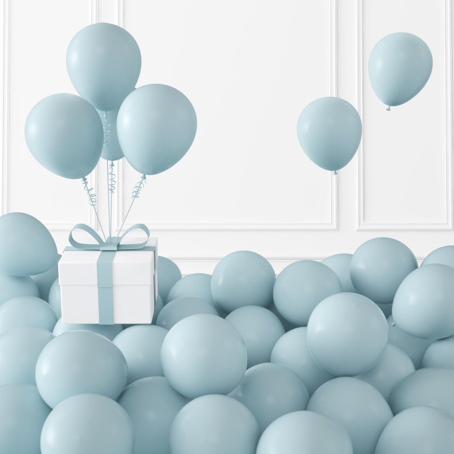 Kalor Retro Misty Blue Balloons,100 Pcs 5 Inch Mini Matte Latex Balloons For Balloon Garland Arch, Birthday Decoration, Wedding Party, Baby Shower Decorations