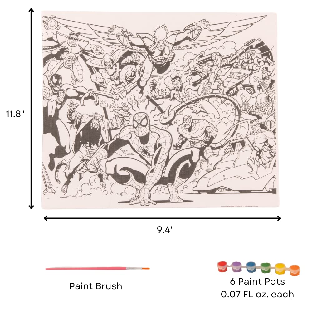 Marvel Avengers Spiderman Creative Coloring Canvas Painting And Activity Set For Kids, 1000+ Pcs