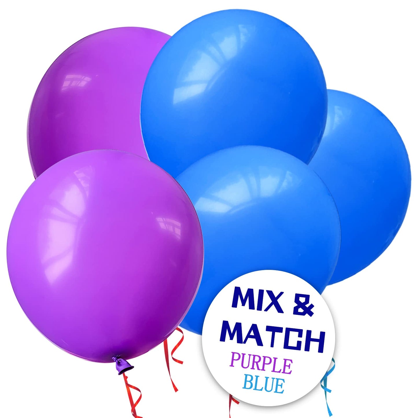 110Pcs Purple Balloons 12 Inch, Purple Latex Balloons For Birthday Party Baby Shower Wedding(With 2 Ribbons).