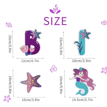Sunbeauty Mermaid Happy Birthday Banner Little Mermaid Theme Birthday Decorations For Girls Ocean Theme Party Supplies For Baby