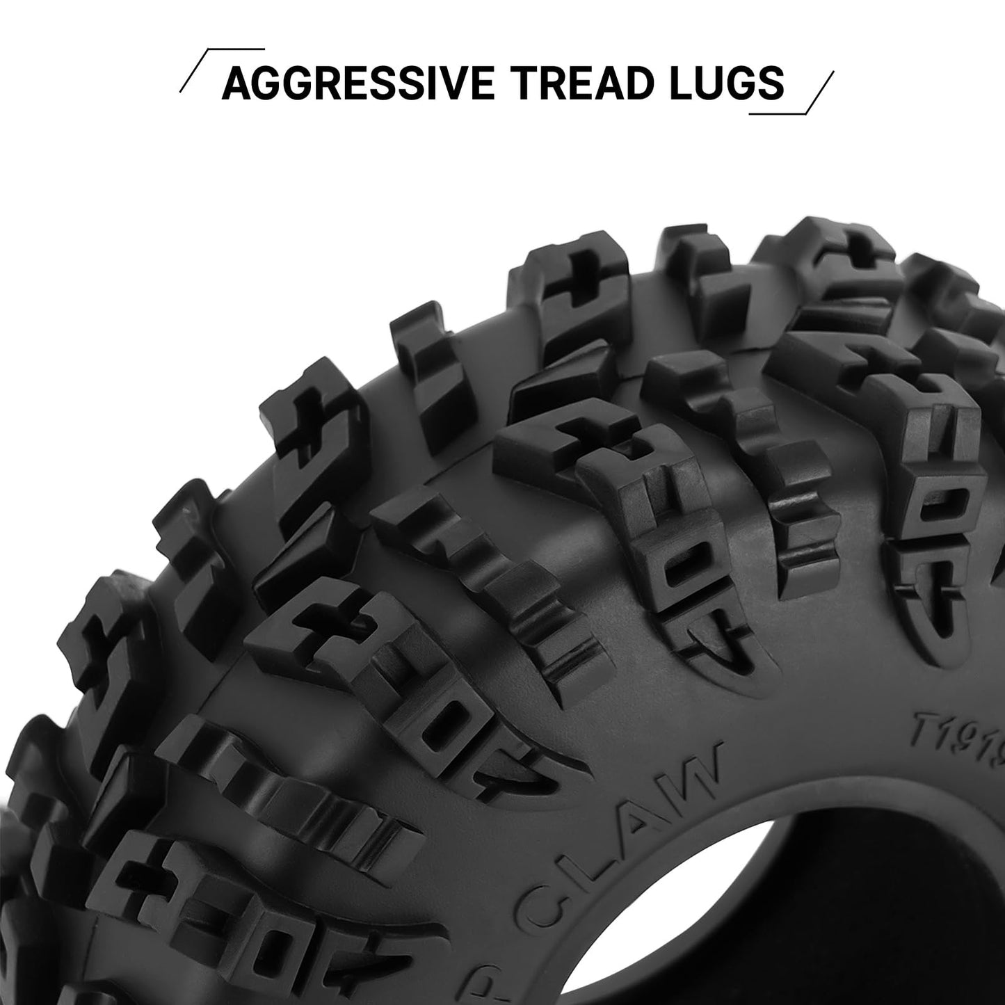 INJORA 1.9'' S3 Swamp Claw Tire - Mud Terrain Wheel Tires for FCX10 1/10 RC Crawler Car Upgrade 120 * 42mm