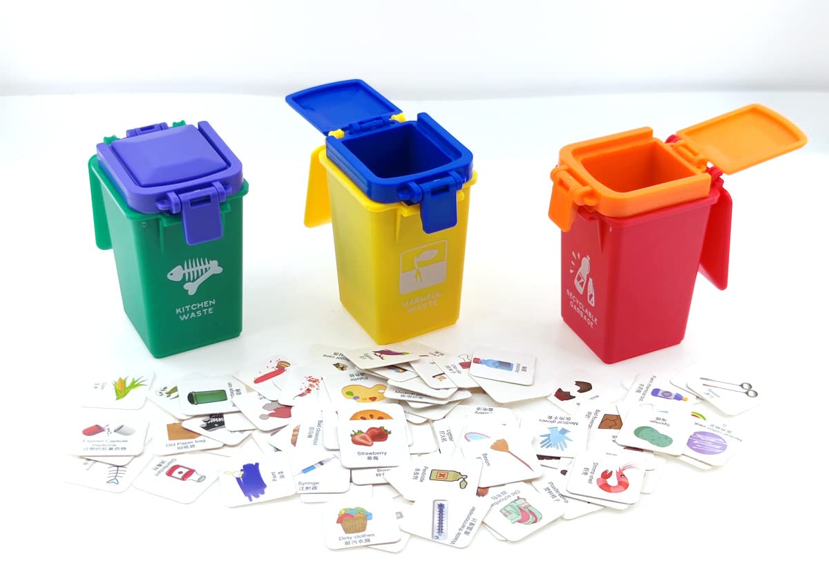 Nuanmu Trash Can Toy Kids Push Toy Vehicles Garbage Can 2 Style Of 6 Colors