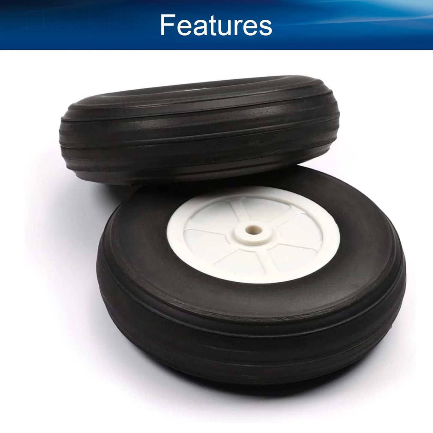 Heyiarbeit 4'' Rc Model Airplane Foam Wheel Super Light Tire And Wheel Sets For Rc Airplane Pu Sponge Tire With Plastic Hub 2 Pc