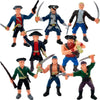 8 Piece Pirate Action Figures Playset in Assorted Poses and Fun Pirate Men Party Favor for Kids (3.5 inch)