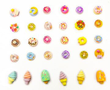 100 Pieces Mini Food for Crafts Dollhouse Mini Resin Dessert Ice Cream Donut Decor Miniature Food for Dollhouse Mini Kitchen Mic