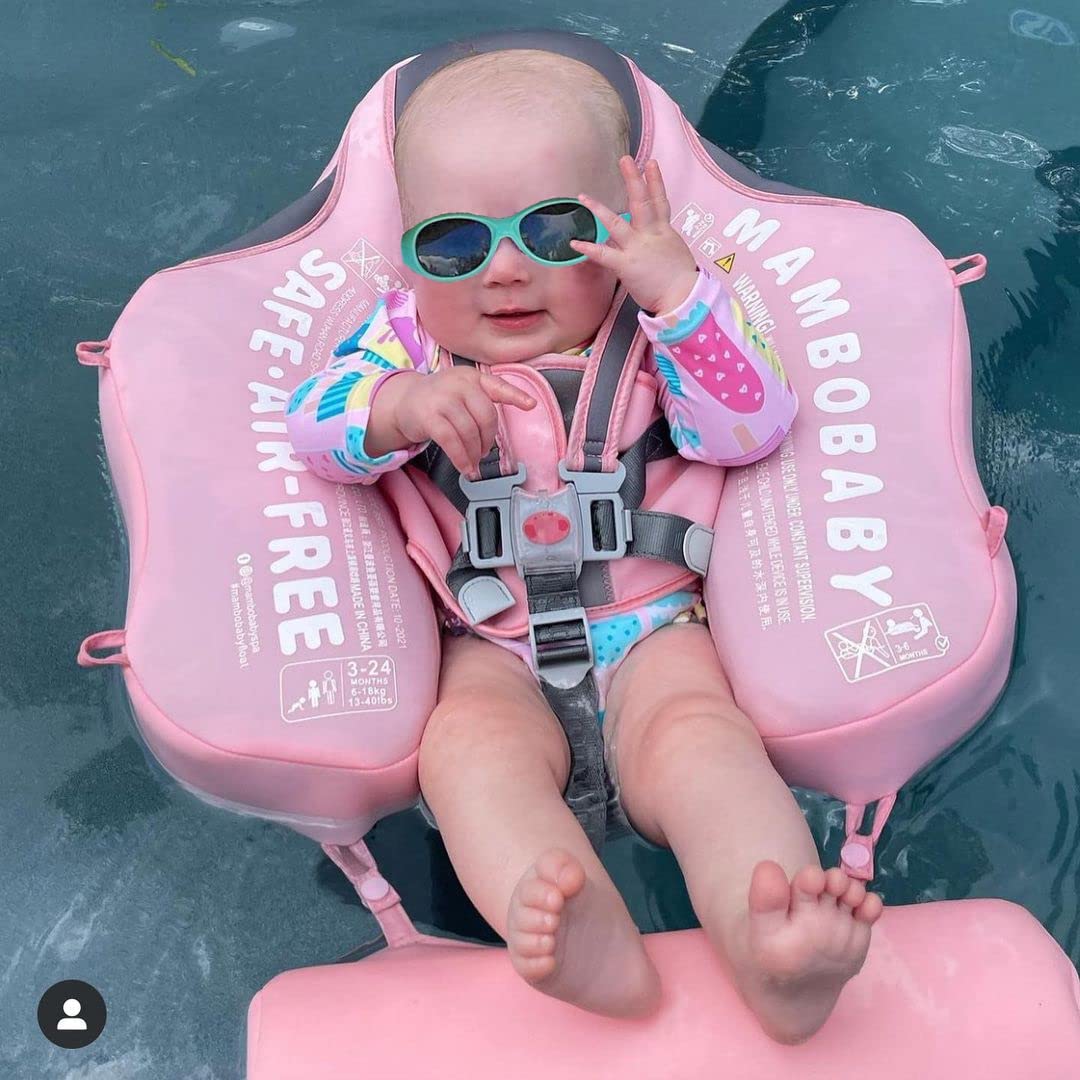 V Convey Cloth Add Tail Avoid Flip Over Non Inflatable Baby Float Upf 50+ Size Improved Newest Mambobaby Smart Swim Trainer Solid Infant Pool Float With Canopy Swim Ring