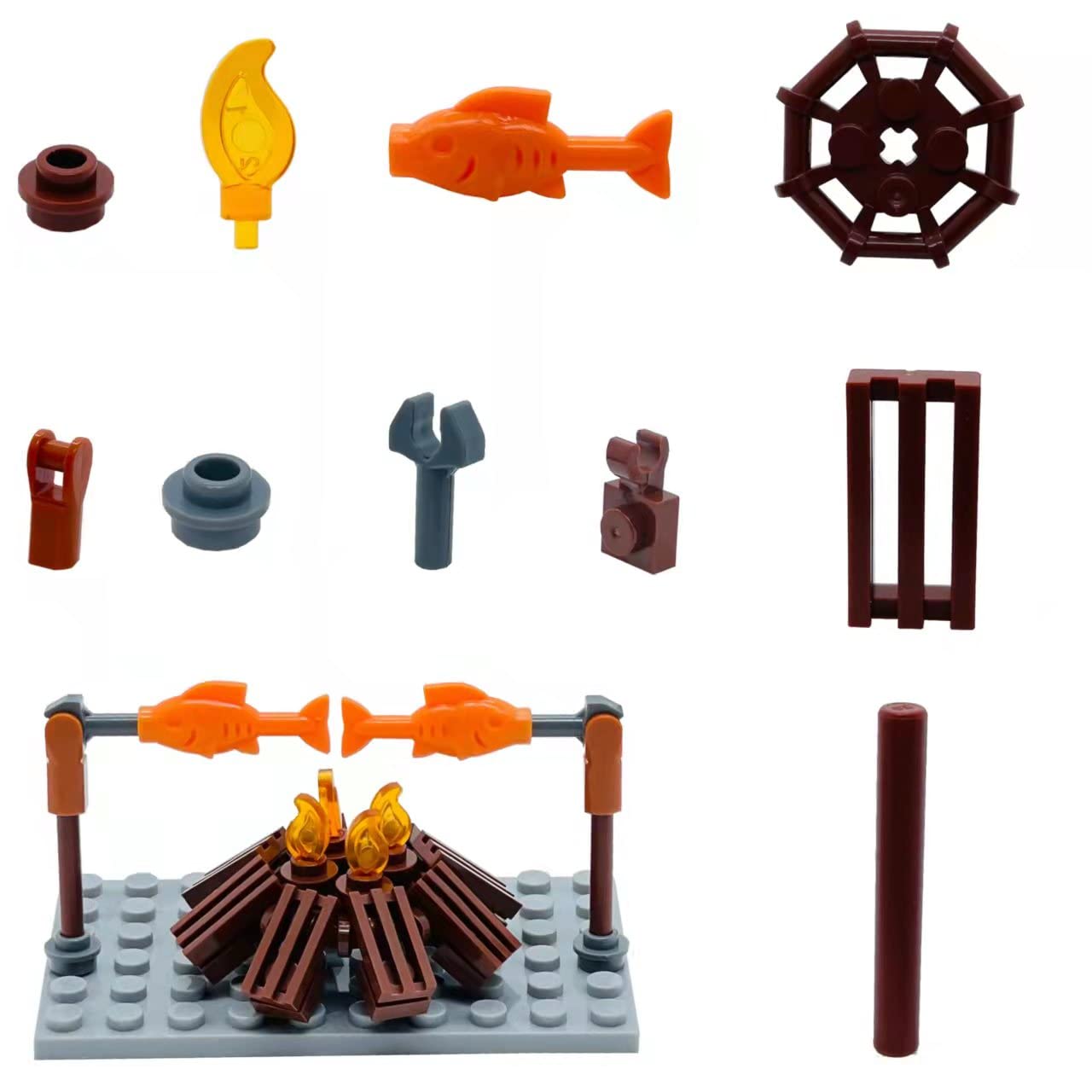 Camping Building Block Kit Tent Bonfire Camping Lights Nature Glamping Outdoors Adventures Toy for Boys Girls Age 6-10-12-14 and Up