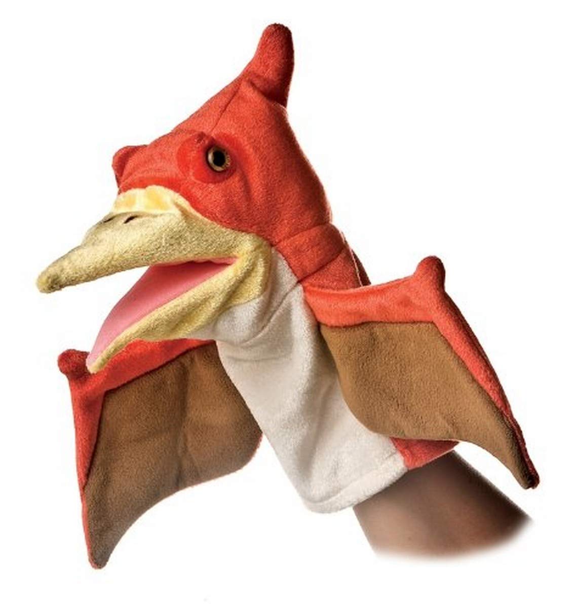 Aurora® Interactive Hand Puppet Pteranodon Stuffed Animal - Storytelling Adventures - Playful Learning - Orange 10 Inches