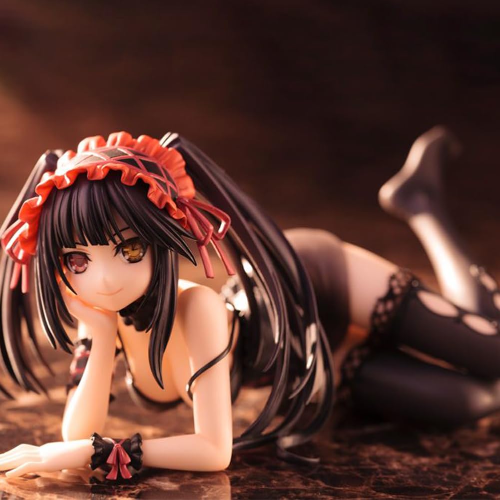 Lunk Tokisaki Kurumi Action Figure Black Pajamas Model Pvc Anime Statue Character Collections Model Ornaments 7.5 Inch