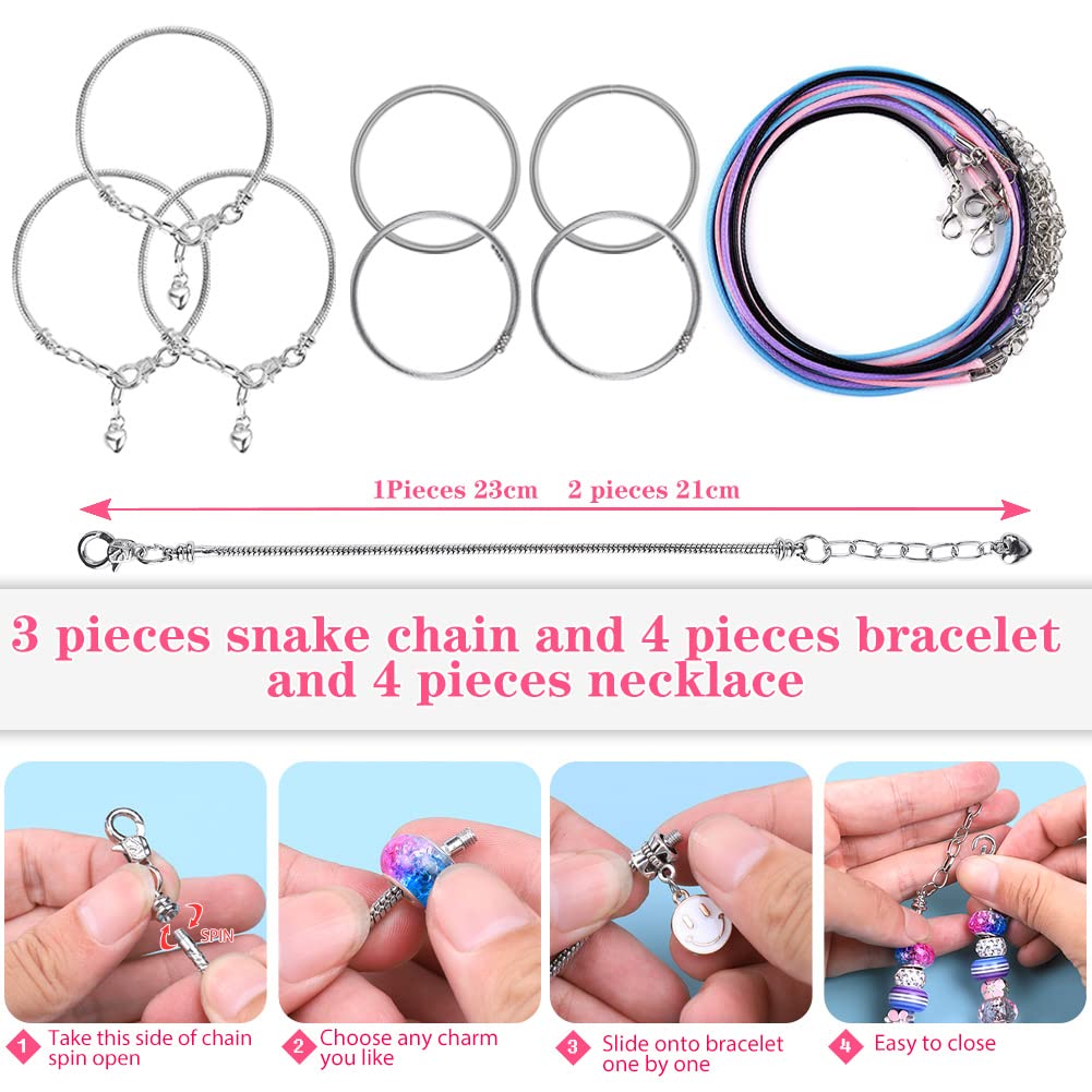 VICTLOV Charm Bracelet Making Kit, DIY Craft for Girls, Unicorn/Mermaid Crafts Gifts Set for Arts and Crafts for Girls Teens Age