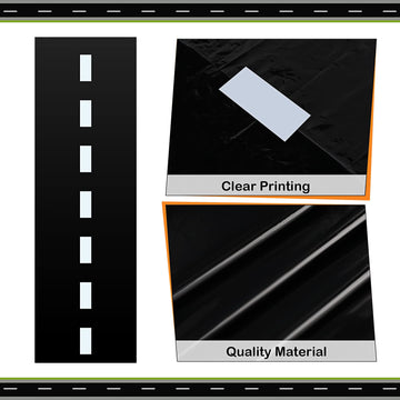 Racetrack Floor Running Black Racer Party Decoration Mat Road Table Runner Long Racetrack Tablecloth Drag For Party (Fresh Style